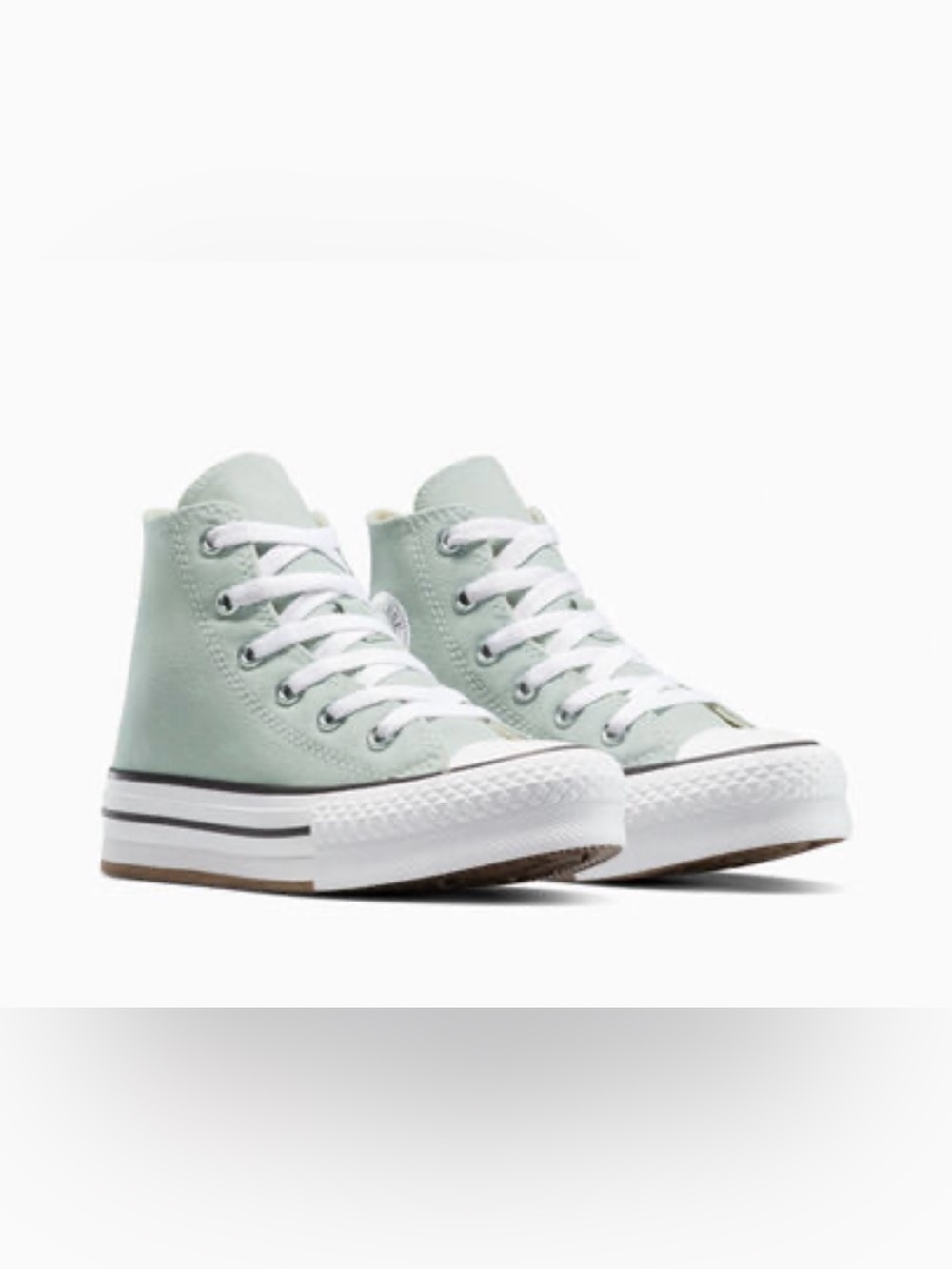 Kids High-Top Platform Canvas Sneakers in Rain washed Grey & White 13Y. NWT